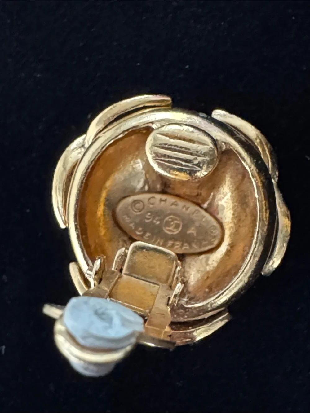 CHANEL Vintage Pre-Loved 1994 Triple CC Clip-On Earrings